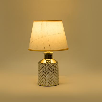 Lámpara de mesa 1xE14/40W/230V blanco/dorado