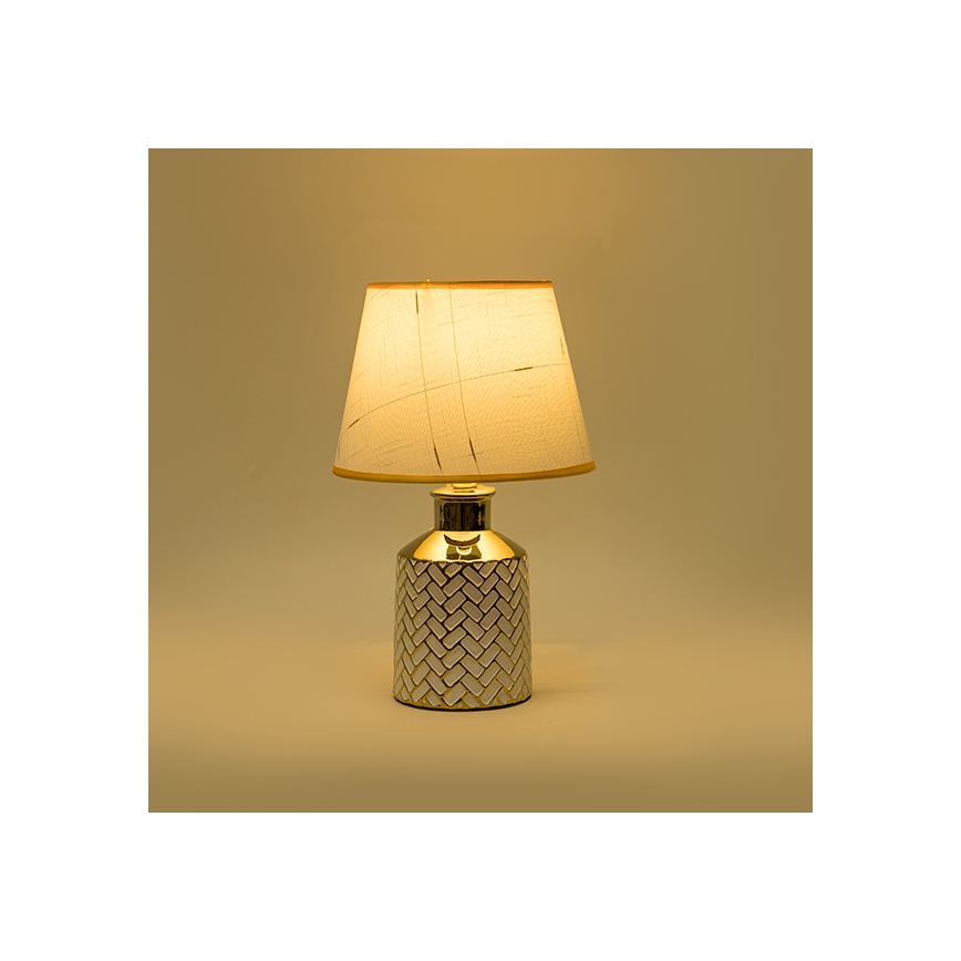 Lámpara de mesa 1xE14/40W/230V blanco/dorado