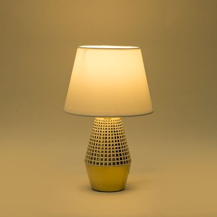 Lámpara de mesa 1xE14/40W/230V blanco/dorado