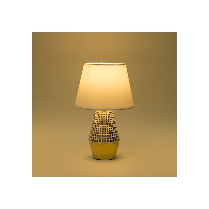 Lámpara de mesa 1xE14/40W/230V blanco/dorado
