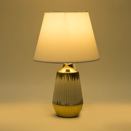 Lámpara de mesa 1xE14/40W/230V blanco/dorado
