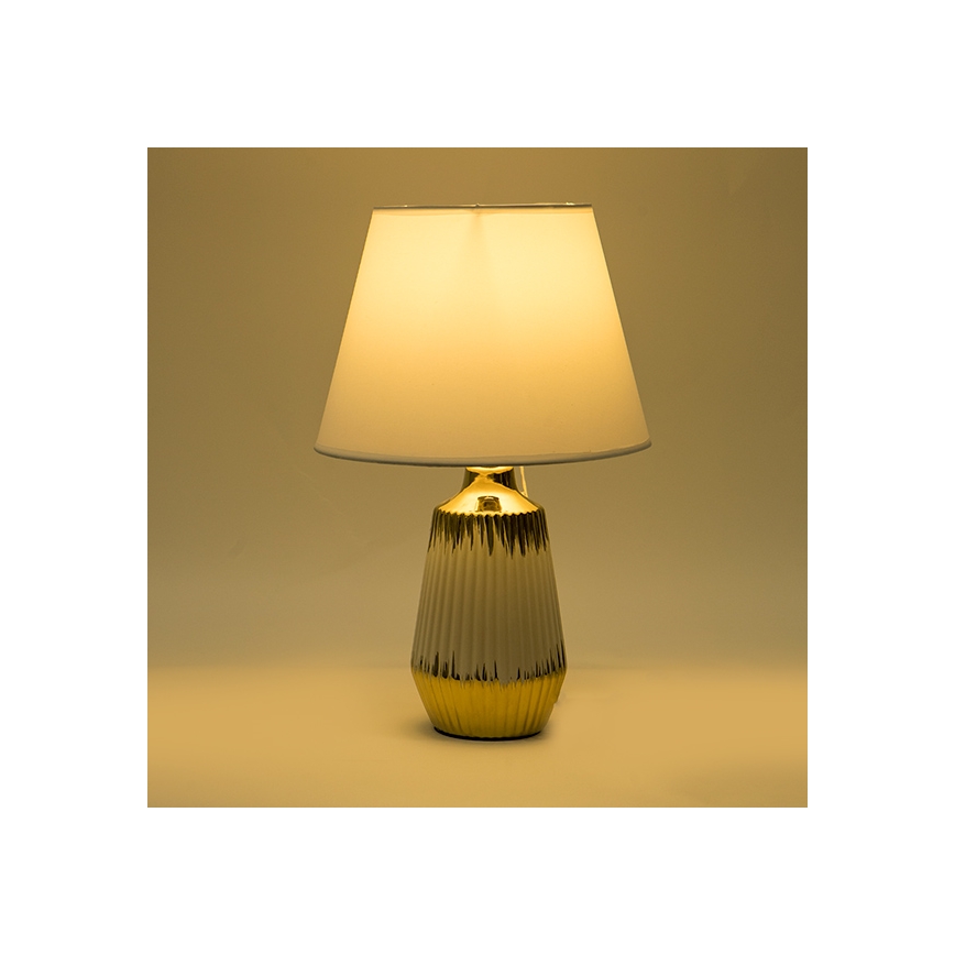 Lámpara de mesa 1xE14/40W/230V blanco/dorado