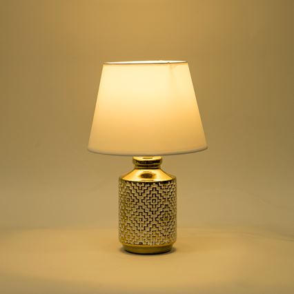 Lámpara de mesa 1xE14/40W/230V blanco/dorado
