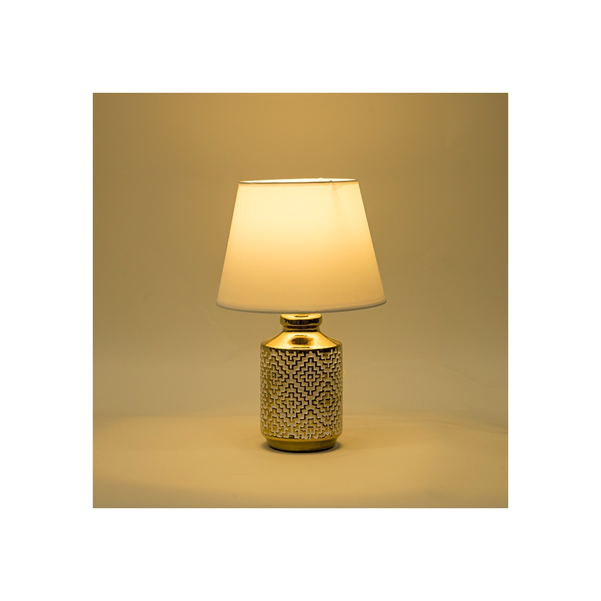 Lámpara de mesa 1xE14/40W/230V blanco/dorado
