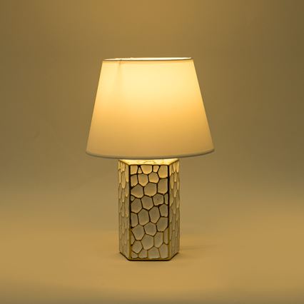 Lámpara de mesa 1xE14/40W/230V blanco/dorado