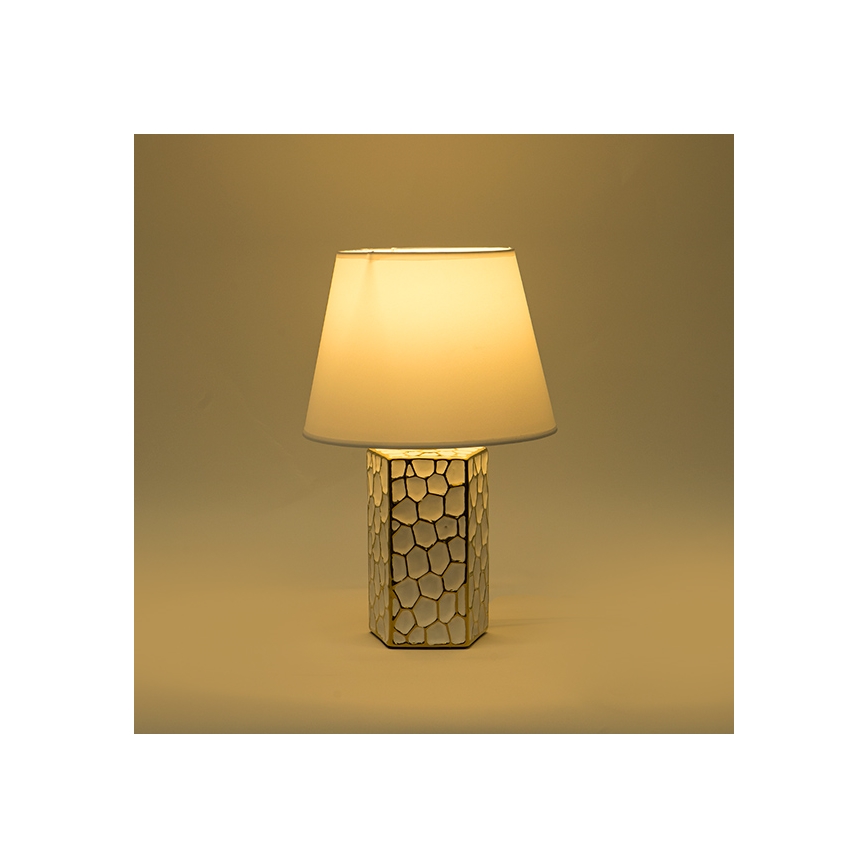 Lámpara de mesa 1xE14/40W/230V blanco/dorado