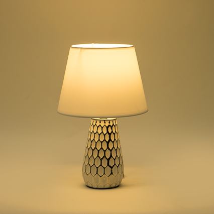 Lámpara de mesa 1xE14/40W/230V blanco/plata