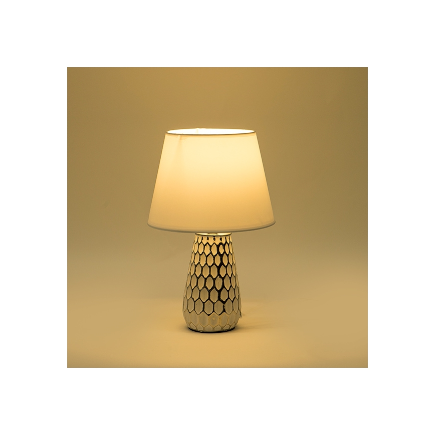 Lámpara de mesa 1xE14/40W/230V blanco/plata