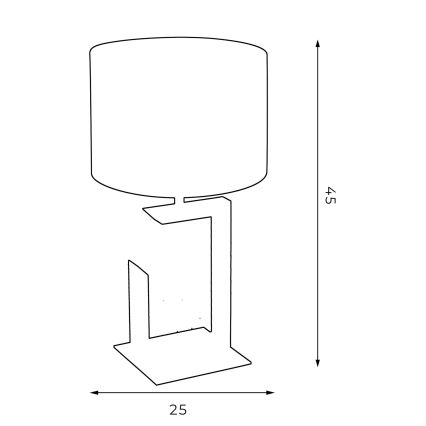 Lámpara de mesa 1xE27/60W/230V 45 cm negro/blanco