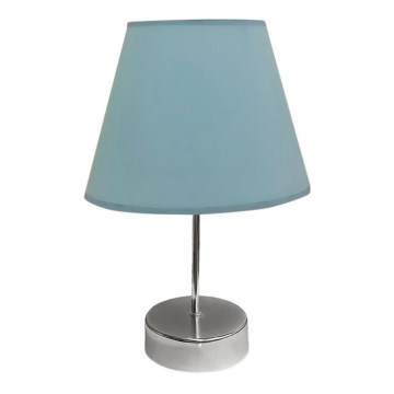 Lámpara de mesa 1xE27/60W/230V azul/cromo brillante