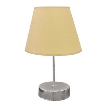Lámpara de mesa 1xE27/60W/230V beige/cromo brillante