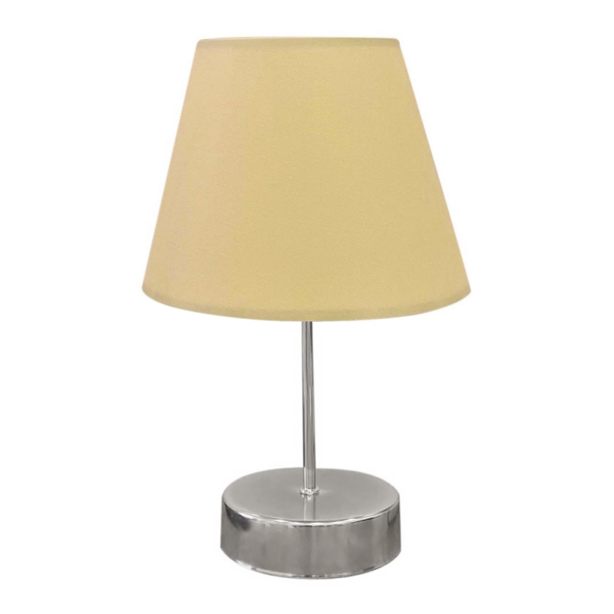 Lámpara de mesa 1xE27/60W/230V beige/cromo brillante