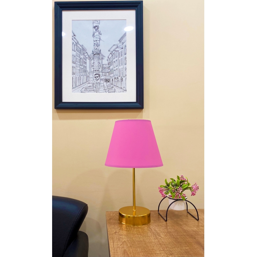 Lámpara de mesa 1xE27/60W/230V rosa/cobre