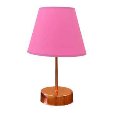 Lámpara de mesa 1xE27/60W/230V rosa/cobre