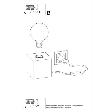 Lámpara de mesa ABEL 1xE27/60W/230V concreto