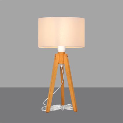 Lámpara de mesa ALBA 1xE27/15W/230V blanco/roble