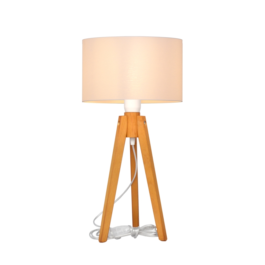 Lámpara de mesa ALBA 1xE27/15W/230V blanco/roble