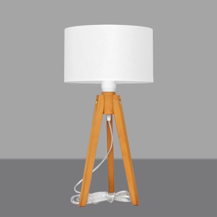 Lámpara de mesa ALBA 1xE27/15W/230V blanco/roble