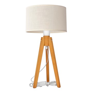 Lámpara de mesa ALBA 1xE27/15W/230V color crema/roble