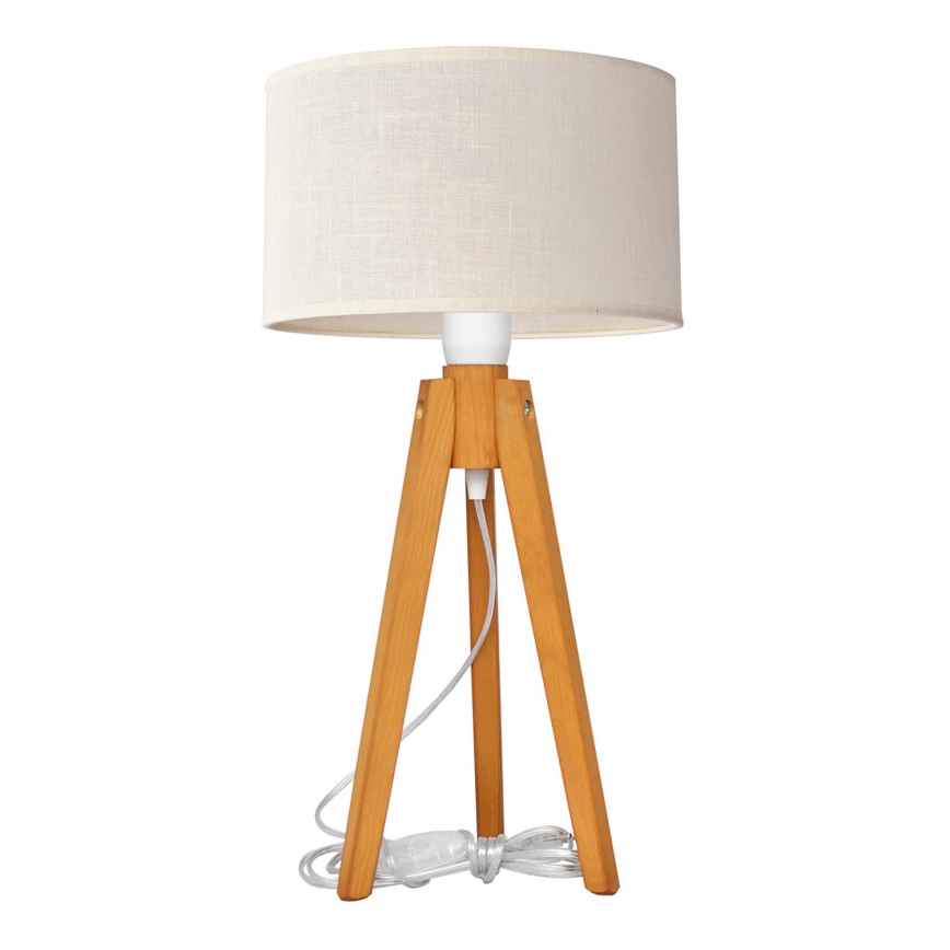 Lámpara de mesa ALBA 1xE27/15W/230V color crema/roble