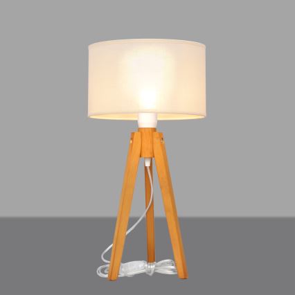 Lámpara de mesa ALBA 1xE27/15W/230V color crema/roble