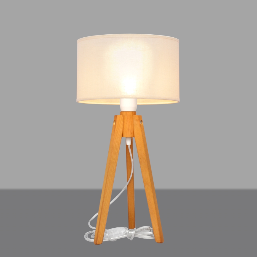 Lámpara de mesa ALBA 1xE27/15W/230V color crema/roble