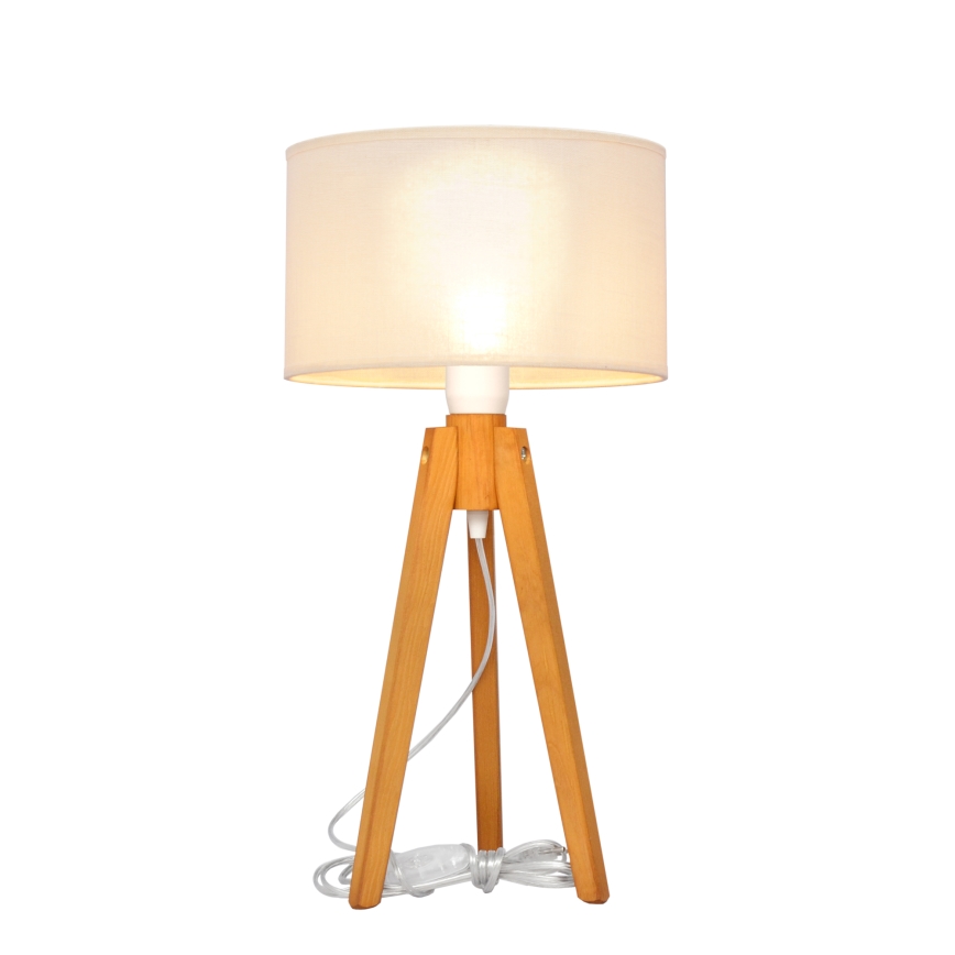Lámpara de mesa ALBA 1xE27/15W/230V color crema/roble