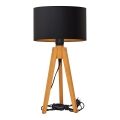 Lámpara de mesa ALBA 1xE27/15W/230V negro/dorado/roble