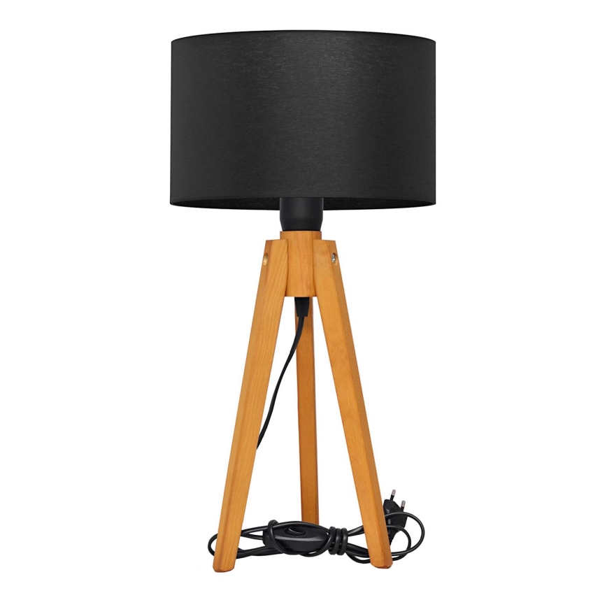 Lámpara de mesa ALBA 1xE27/15W/230V negro/roble