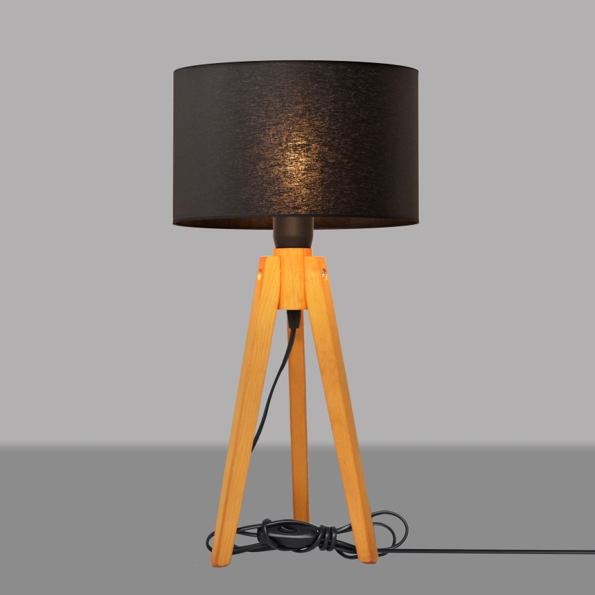 Lámpara de mesa ALBA 1xE27/15W/230V negro/roble