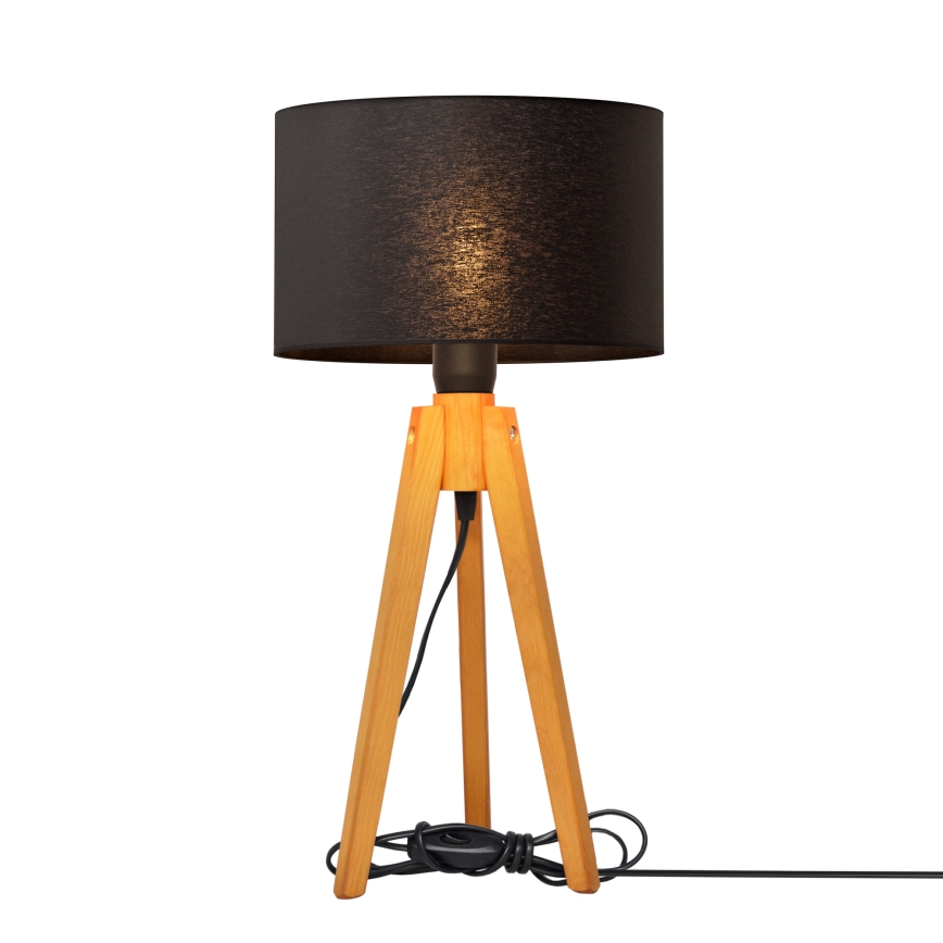 Lámpara de mesa ALBA 1xE27/15W/230V negro/roble