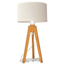 Lámpara de mesa ALBA 1xE27/60W/230V color crema/roble
