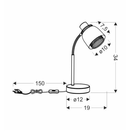 Lámpara de mesa ALEKSANDRIA 1xE14/40W/230V negro/dorado