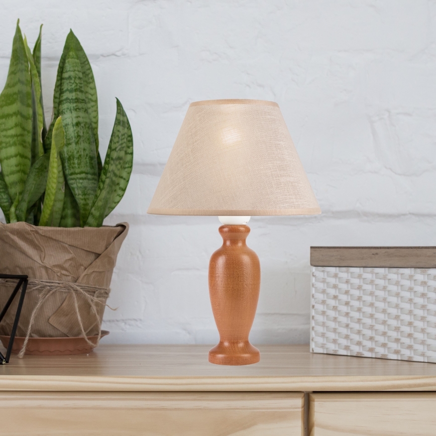 Lámpara de mesa AMFORA 1xE27/60W/230V marrón/haya