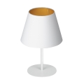 Lámpara de mesa ARDEN 1xE27/60W/230V diá. 20 cm blanco/dorado