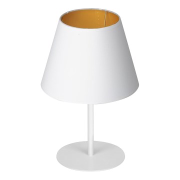 Lámpara de mesa ARDEN 1xE27/60W/230V diá. 20 cm blanco/dorado