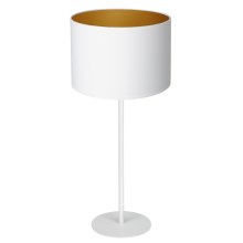 Lámpara de mesa ARDEN 1xE27/60W/230V diá. 25 cm blanco/dorado