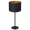 Lámpara de mesa ARDEN 1xE27/60W/230V diá. 25 cm negro/dorado