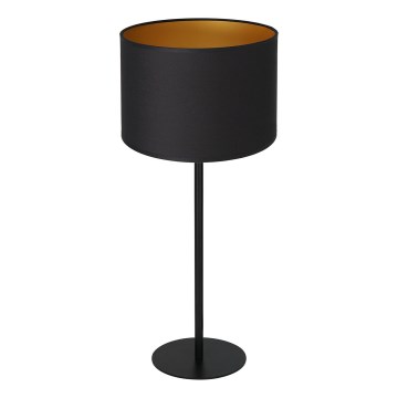 Lámpara de mesa ARDEN 1xE27/60W/230V diá. 25 cm negro/dorado