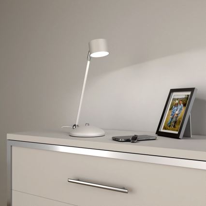 Lámpara de mesa ARENA 1xGX53/11W/230V blanco/cromo brillante