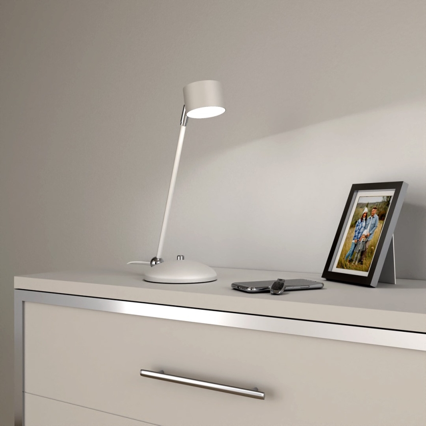 Lámpara de mesa ARENA 1xGX53/11W/230V blanco/cromo brillante