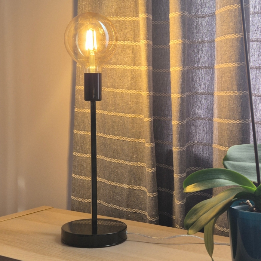 Lámpara de mesa ASTRID 1xE27/60W/230V negro brillante
