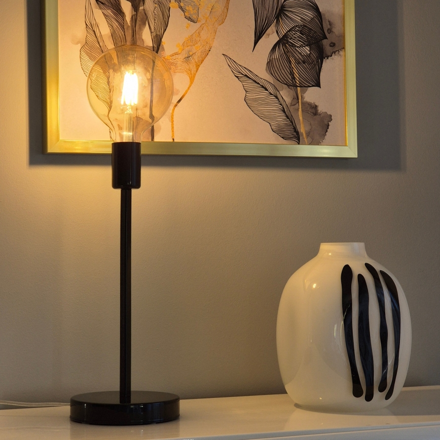 Lámpara de mesa ASTRID 1xE27/60W/230V negro brillante