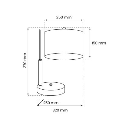 Lámpara de mesa ATLANTA 1xE27/60W/230V