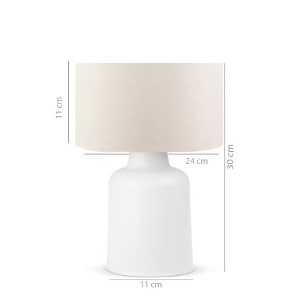 Lámpara de mesa AYD 1xE27/60W/230V beige/blanco