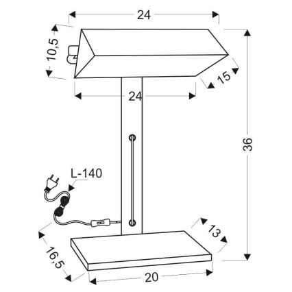 Lámpara de mesa BANKIER 1xE14/40W/230V