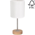 Lámpara de mesa BENITA 1xE27/60W/230V 30 cm blanco/roble – FSC Certificado