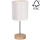 Lámpara de mesa BENITA 1xE27/60W/230V 30 cm color crema/roble – FSC Certificado