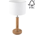 Lámpara de mesa BENITA 1xE27/60W/230V 48 cm blanco/roble – FSC Certificado