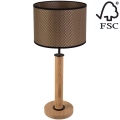 Lámpara de mesa BENITA 1xE27/60W/230V 61 cm marrón/roble – FSC Certificado